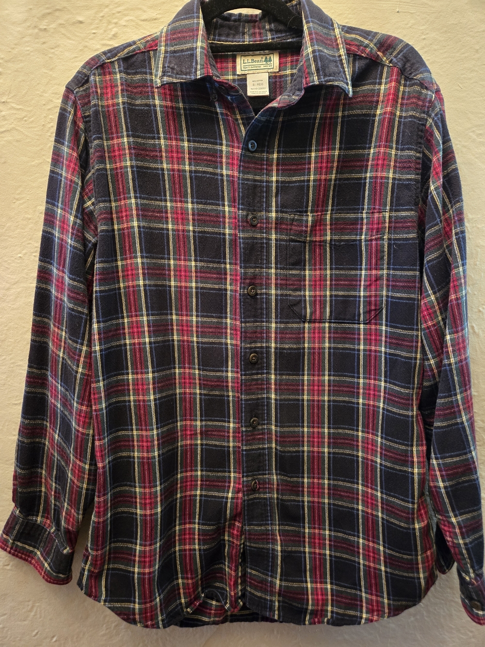 🔥3/15$ LL Bean Plaid Flannel Shirt Red Black Tartan Grunge Oversized